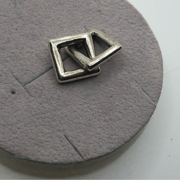 TROLLBEADS Sterling Silver Frames Interlocked Squares Charm 925 LAA - Picture 2 of 3